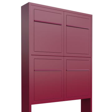 Brievenbus unit Base for Four in Rood