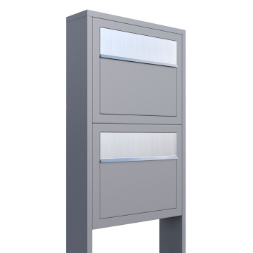Brievenbus unit Elegance for Two in Grijs Metallic met RVS inwerpklep