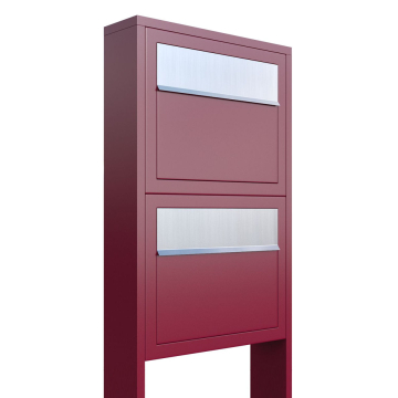 Brievenbus unit Elegance for Two in Rood met RVS inwerpklep