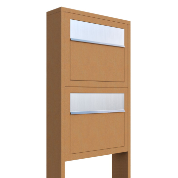 Brievenbus unit Elegance for Two in Okerbruin met RVS inwerpklep