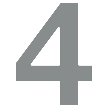 huisnummer ''4'' Grijs Mettallic