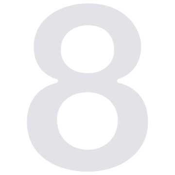 huisnummer ''8'' Wit