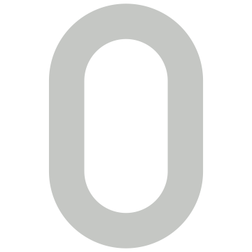 Zelf -adhesief huisnummer "0" - 76 mm in lichtgrijs