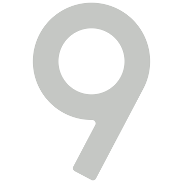 Zelf -adhesief huisnummer "9" - 76 mm lichtgrijs