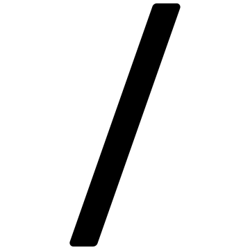 Teken slash ''/'' Zwart