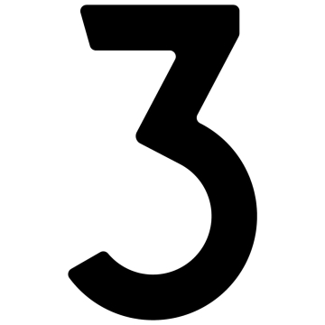 Zelf -adhesief huisnummer "3" - 40 mm in zwart