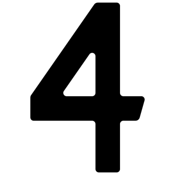 Zelf -adhesief huisnummer "4" - 40 mm in zwart