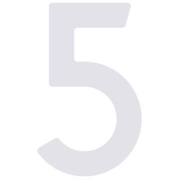 Zelf -adhesief huisnummer "5" - 40 mm in wit