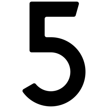 Zelf -adhesief huisnummer "5" - 40 mm in zwart