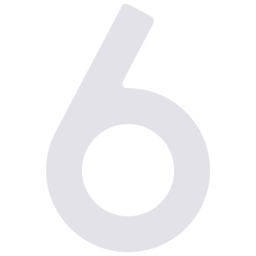Zelf -adhesief huisnummer "6" - 40 mm in wit