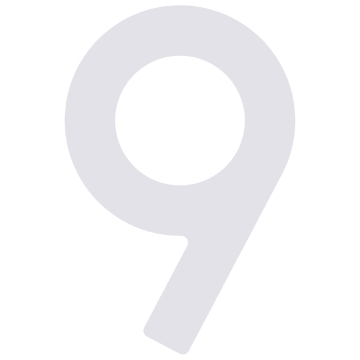 Zelf -adhesief huisnummer "9" - 40 mm in wit