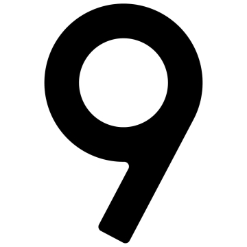 Zelf -adhesief huisnummer "9" - 40 mm in zwart