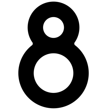 Zelf -adhesief huisnummer "8" - 40 mm in zwart