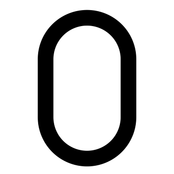 Zelf -adhesief huisnummer "0" - 245 mm in zwart