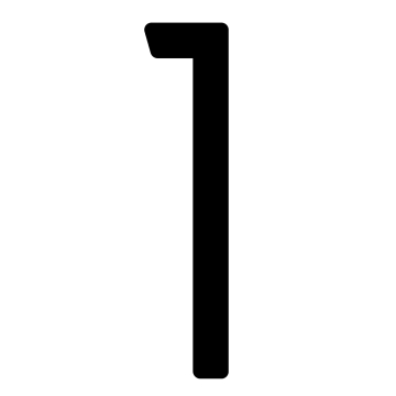 Zelf -adhesief huisnummer "1" - 245 mm in zwart