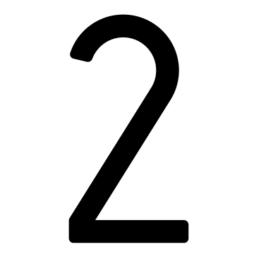 Zelf -adhesief huisnummer "2" - 245 mm in zwart