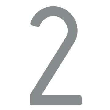 Zelf -adhesief huisnummer "2" - 245 mm lichtgrijs