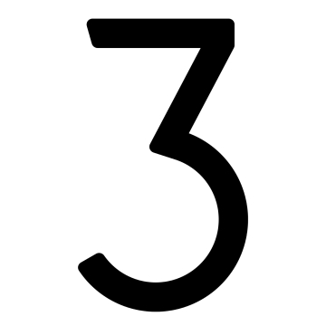 Zelf -adhesief huisnummer "3" - 245 mm in zwart