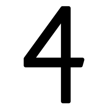 Zelf -adhesiefhuisnummer "4" - 245 mm in zwart
