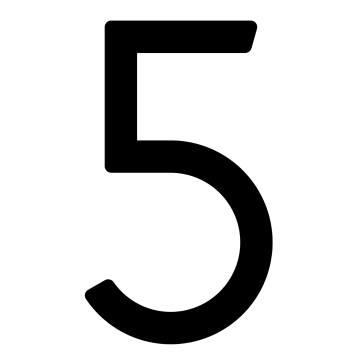 Zelf -adhesief huisnummer "5" - 245 mm in zwart