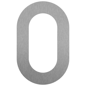 Zelf -adhesief huisnummer "0" - 76 mm in RVS