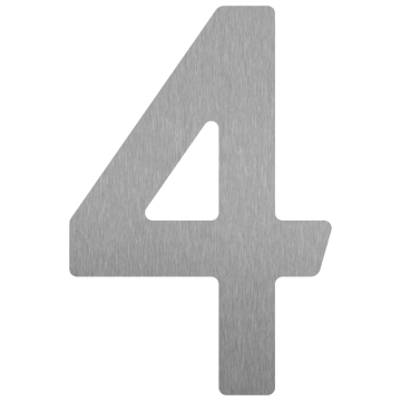 Zelf -adhesief huisnummer "4" - 76 mm in RVS