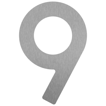 Zelf -adhesief huisnummer "9" - 76 mm in RVS