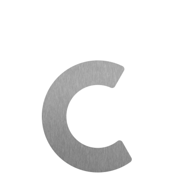 Zelf -adhesief huisnummer "c" - 76 mm RVS