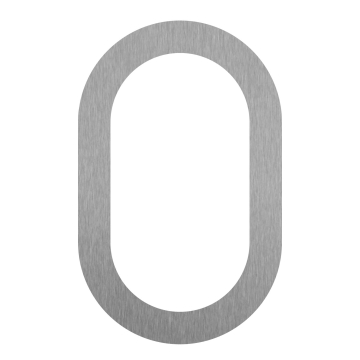 Modern huisnummer "0" - 200 mm gemaakt van Okerbruin staal