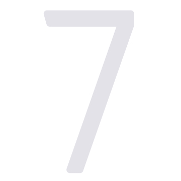 Modern huisnummer '' 7 '' - 245 mm in wit