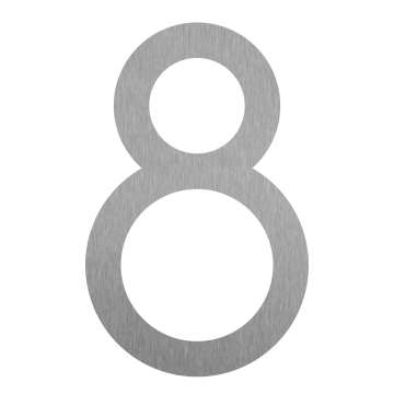 Modern huisnummer '' 8 '' - 245 mm gemaakt van Okerbruin staal