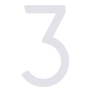 Modern huisnummer  "3" - 200 mm in wit