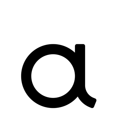 Modern huisnummer  "a" - 200 mm in zwart