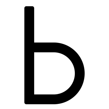 Modern huisnummer  "b" - 200 mm in zwart