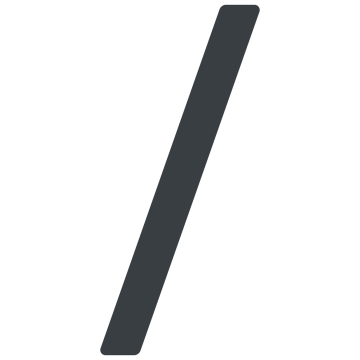 Teken slash ''/''  in antraciet