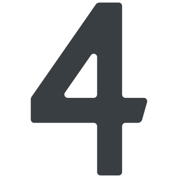 Zelf -adhesief huisnummer "4" - 40 mm in antraciet