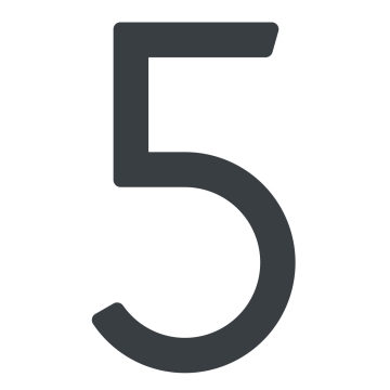 Zelf -adhesief huisnummer "5" - 245 mm in antraciet