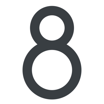 Zelf -adhesief huisnummer "8" - 245 mm in antraciet