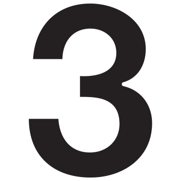 huisnummer ''3'' Zwart