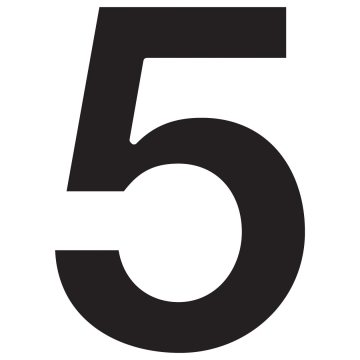 huisnummer ''5'' Zwart