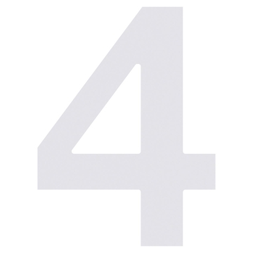 huisnummer ''4'' Wit