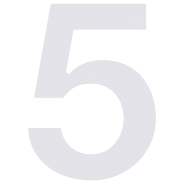 huisnummer ''5'' Wit