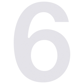 huisnummer ''6'' Wit