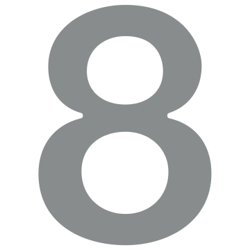 Huisnummer ''8'' in Grijs metallic