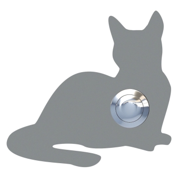 Deurbel Kat ''Kitty'' Grijs Mettallic