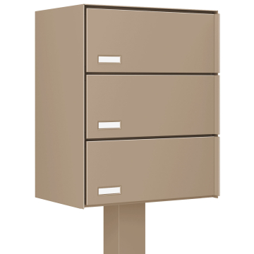 Vrijstaande brievenbus unit Kopenhagen for Three in Beige
