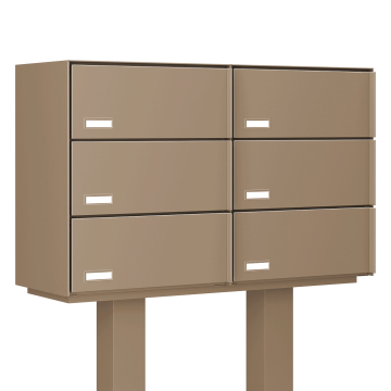 Vrijstaande brievenbus unit Kopenhagen for Six |V in Beige