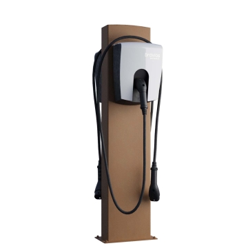 Universele Wallbox-Standvoet FlexiMount for Two met bodemplaat in roest