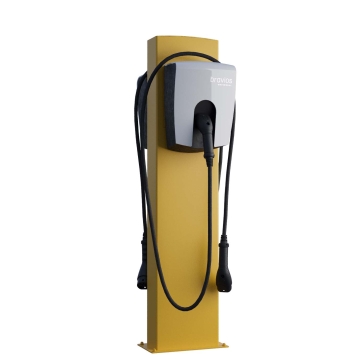 Universele Wallbox-Standvoet FlexiMount for Two met bodemplaat in geel