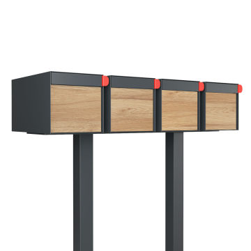 Vrijstaande brievenbus model Big Americano for Four in Antraciet met HPL-front